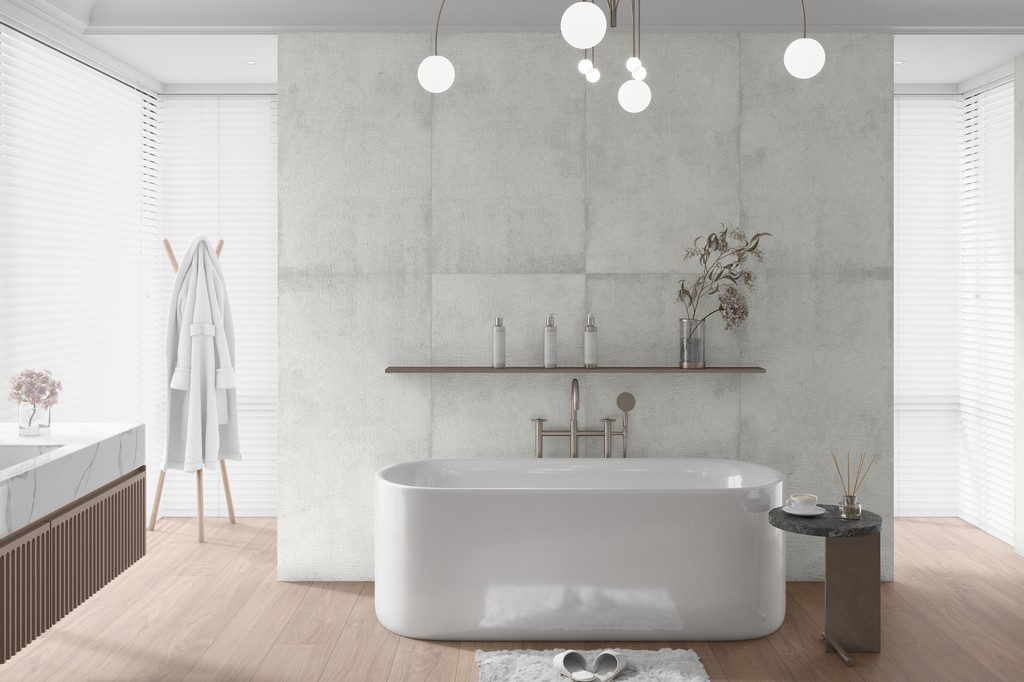 Керамогранит "Ennface" 600*1200 Touch Glacier Матовый, Рельефный Светло-серый — купить в Екатеринбурге